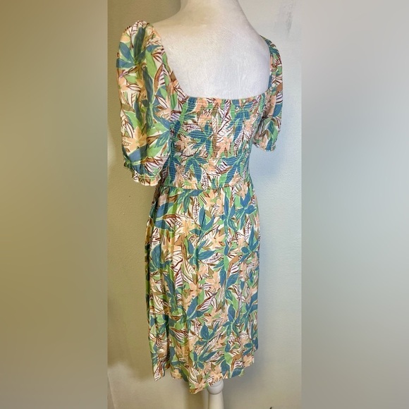 Roxy Hello Petal Mini Dress Smocked Puff Sleeves Boho Minimalist Surfer 
Size S - Picture 4 of 7